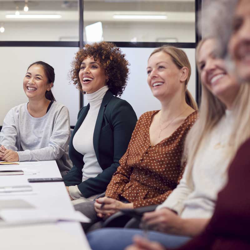 Corporate women engaged in Leadership Development for Women.